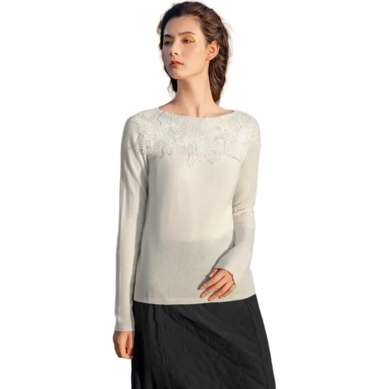 A LIFE ON THE LEFT Cashmere Sweater Women's Ecru-1