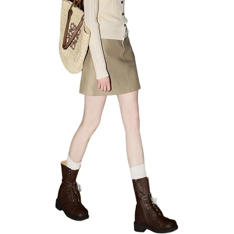 KUHNMARVIN Cargo Short Skirts Women's Khaki-3