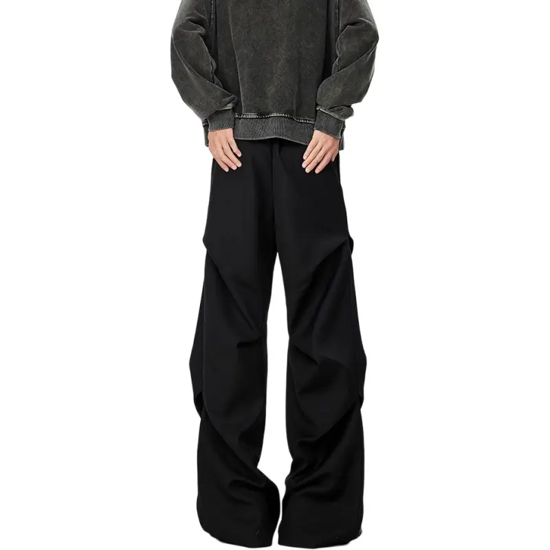 BENGEN Casual Pants Unisex Black-2