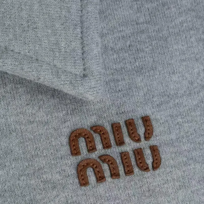 MIU MIU Long Sleeved Cropped Polo Shirt-2