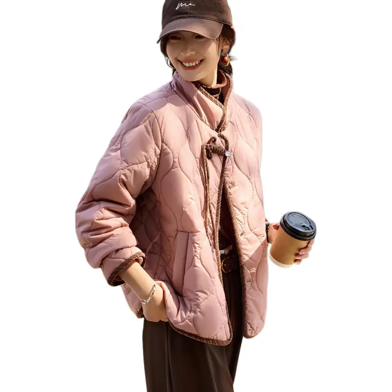 Mo Han Yi Mei Puffer Jacket Women's Leather Pink-2