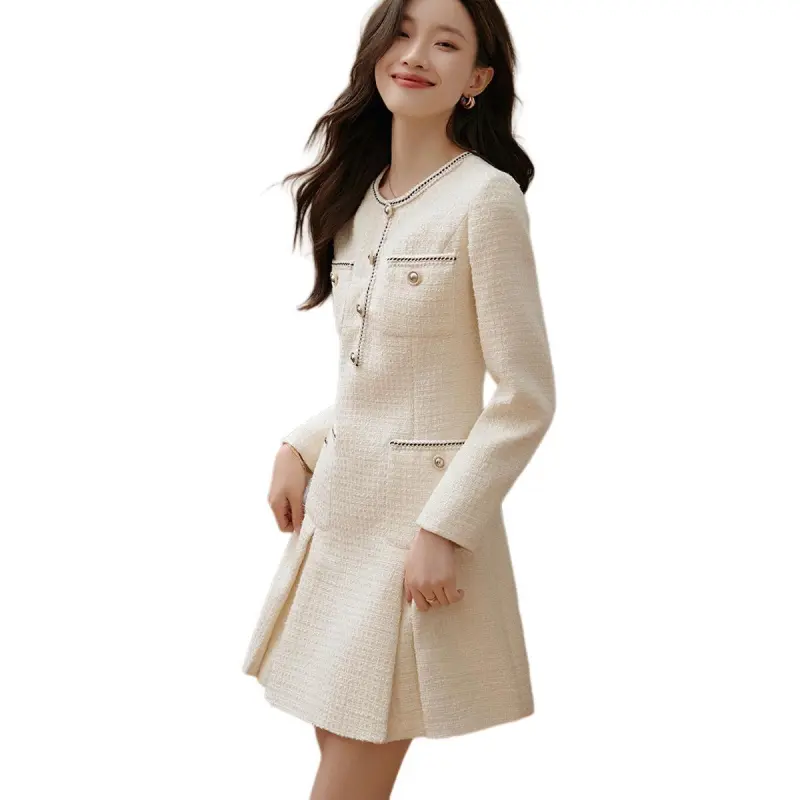 Mo Han Yi Mei Long Sleeved Dresses Women's Ecru-2