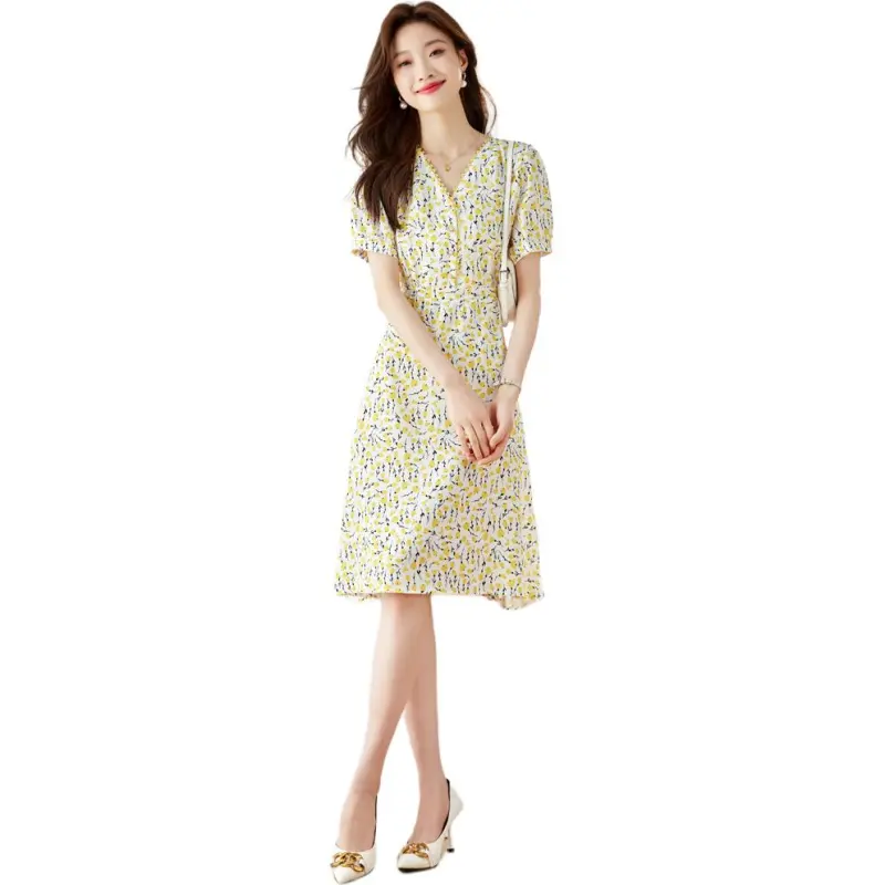 KAISER Short Sleeved Dress Women's Light Yellow-3