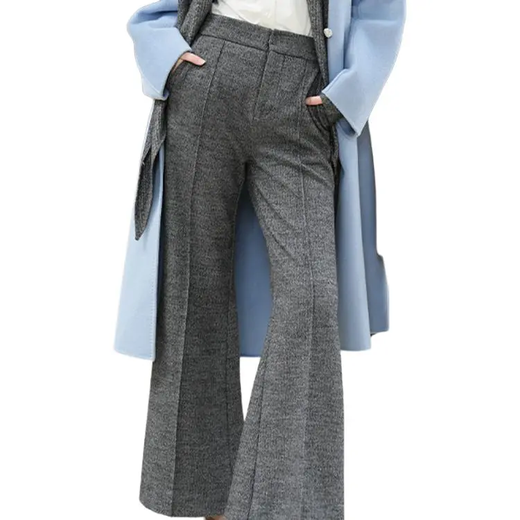 BESIONIA FW24 Casual Pants Women's Silver Gray-2