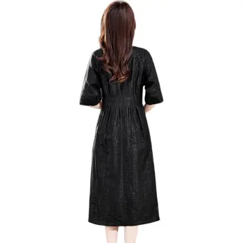 Yi Mengyuan Short Sleeved Dress Women's Black