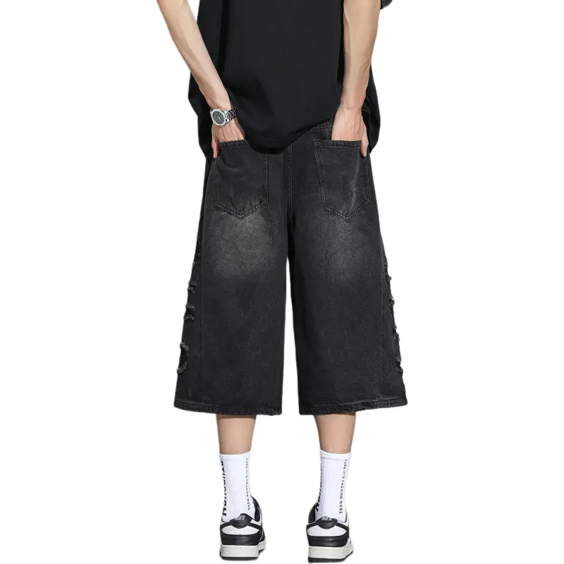 IGOI Denim Shorts Unisex Black Gray-1