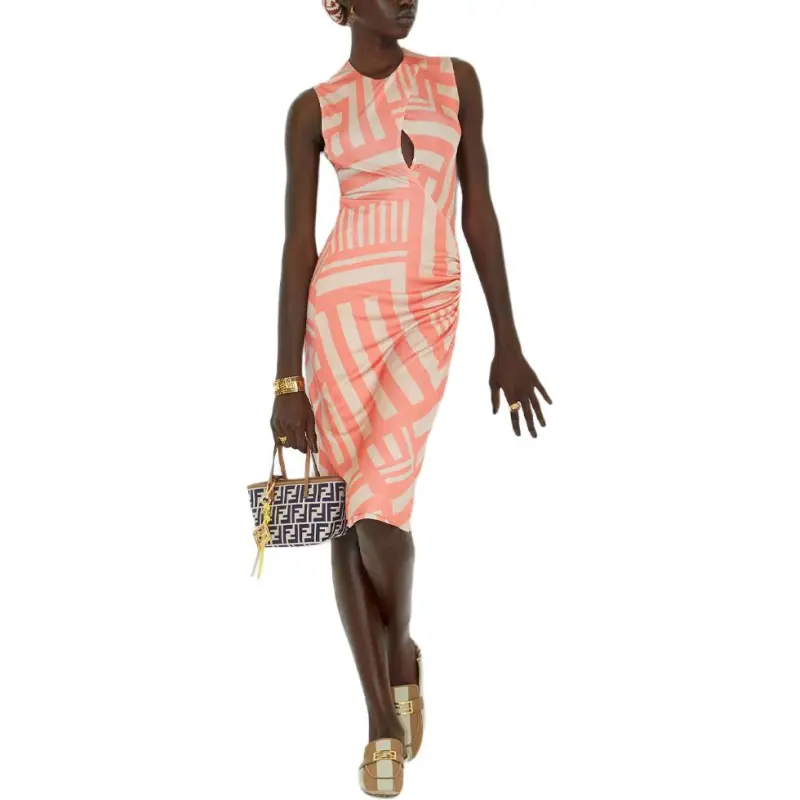 FENDI SS24 Sleeveless Dress Women's Pink-2