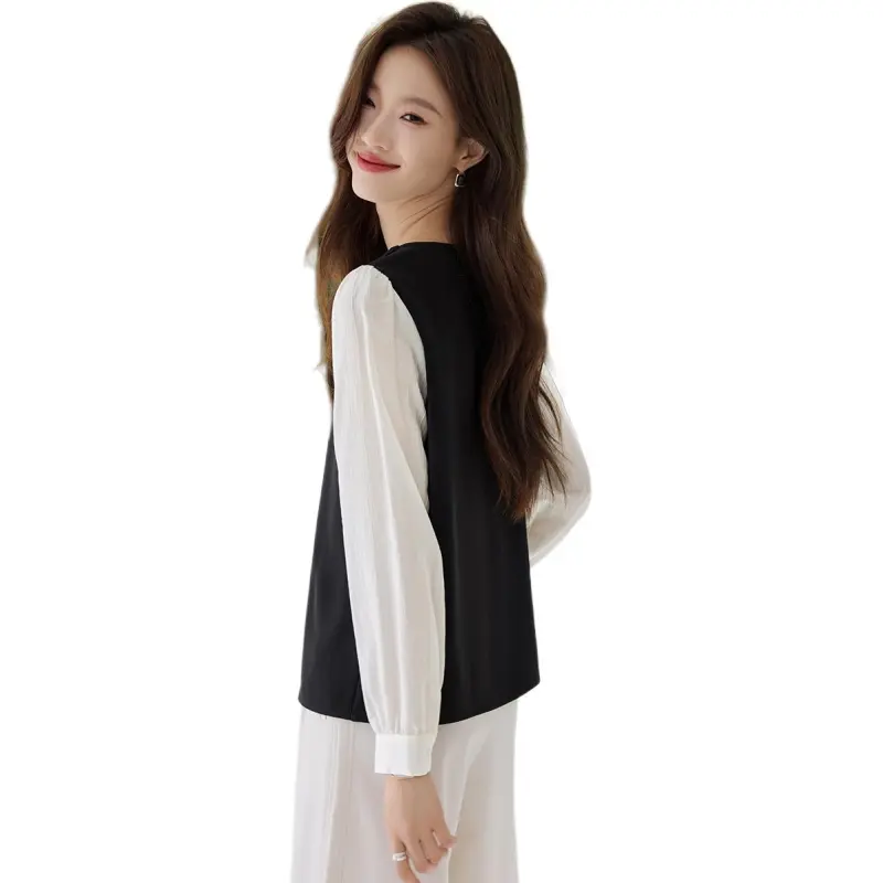 Mo Han Yi Mei Shirt Women's Black White-4