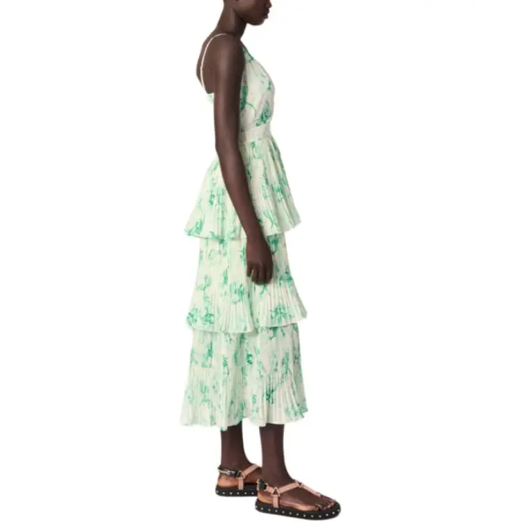 Maje Patterned Ruffled Maxi Dres-3
