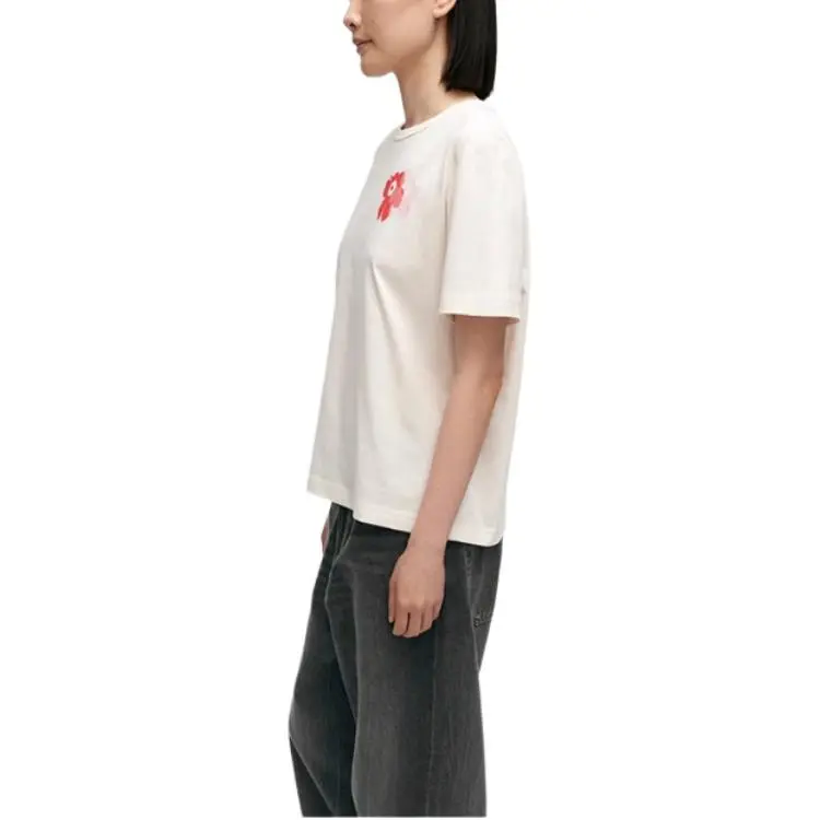 Marimekko SS24 T Shirt Women's Ecru Red Pink Light Purple-2