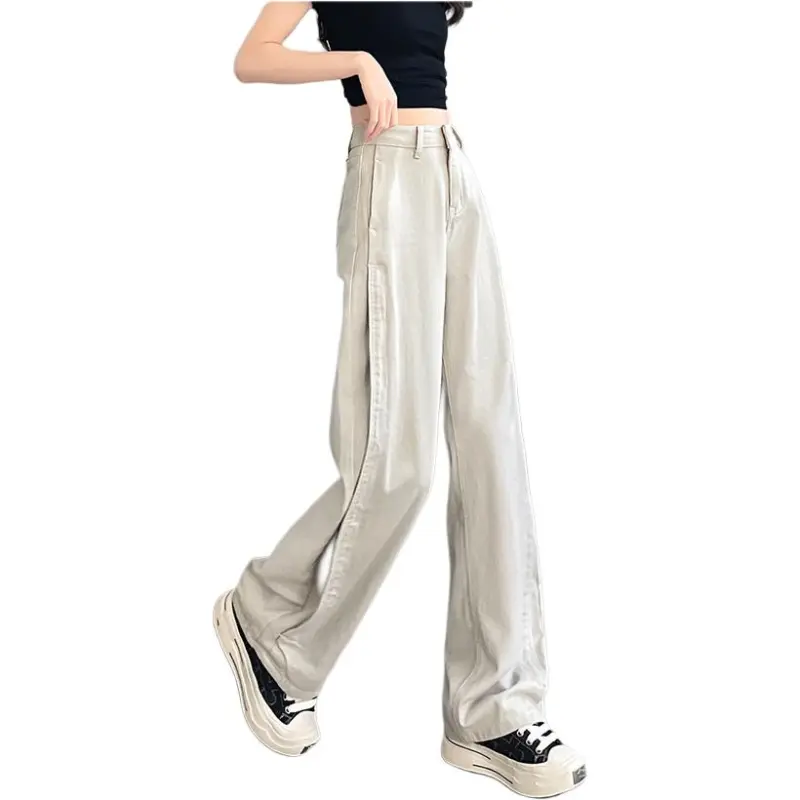 Mu Xiao Xin Casual Pants Women's Morandi Gray-4