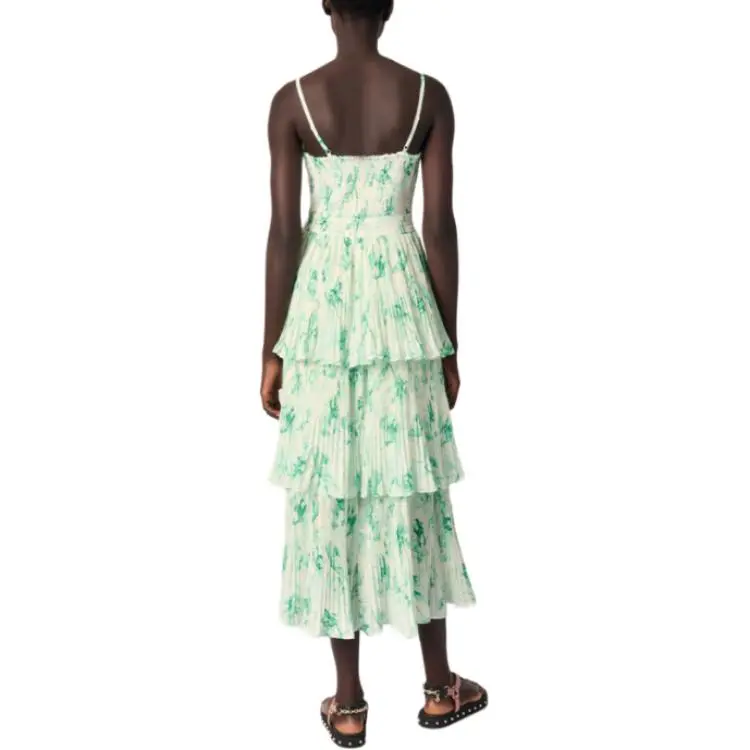Maje Patterned Ruffled Maxi Dres-2