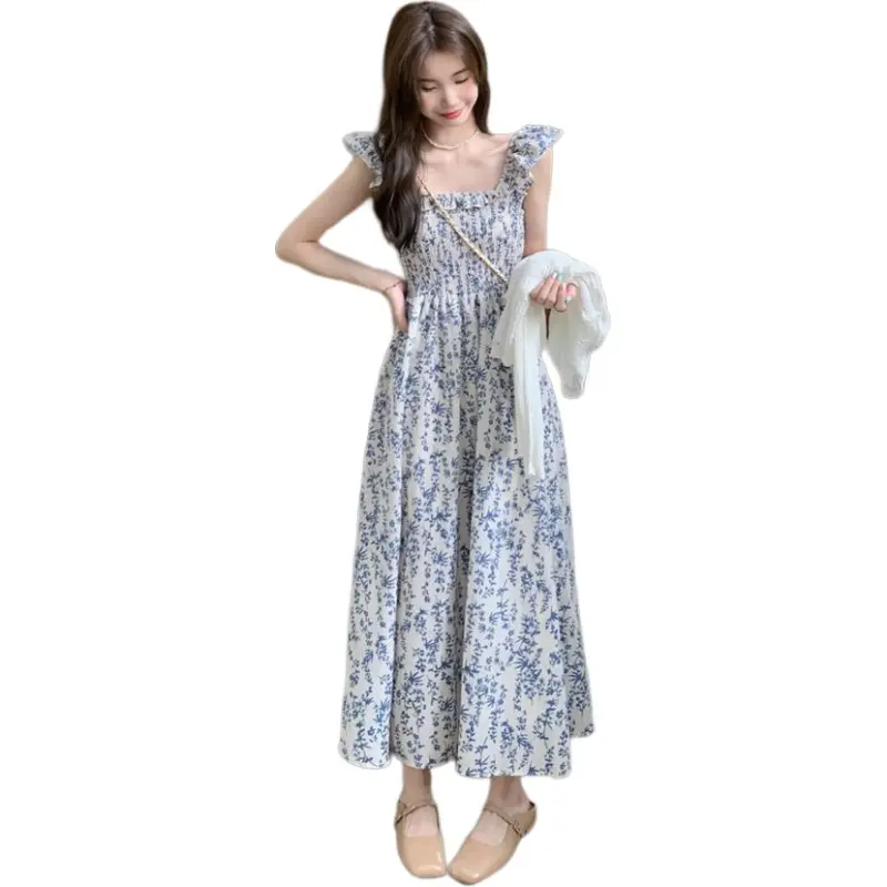 Flowers In Water Short Sleeved Dress Women's-2