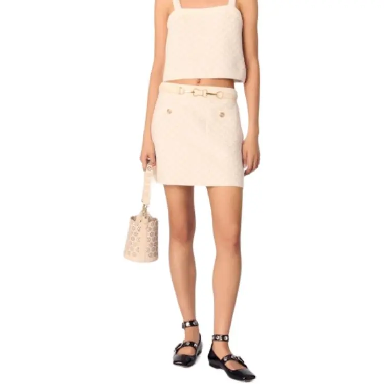 Maje Casual Short Skirts Women's Light Umber With A Slight White Tint-1