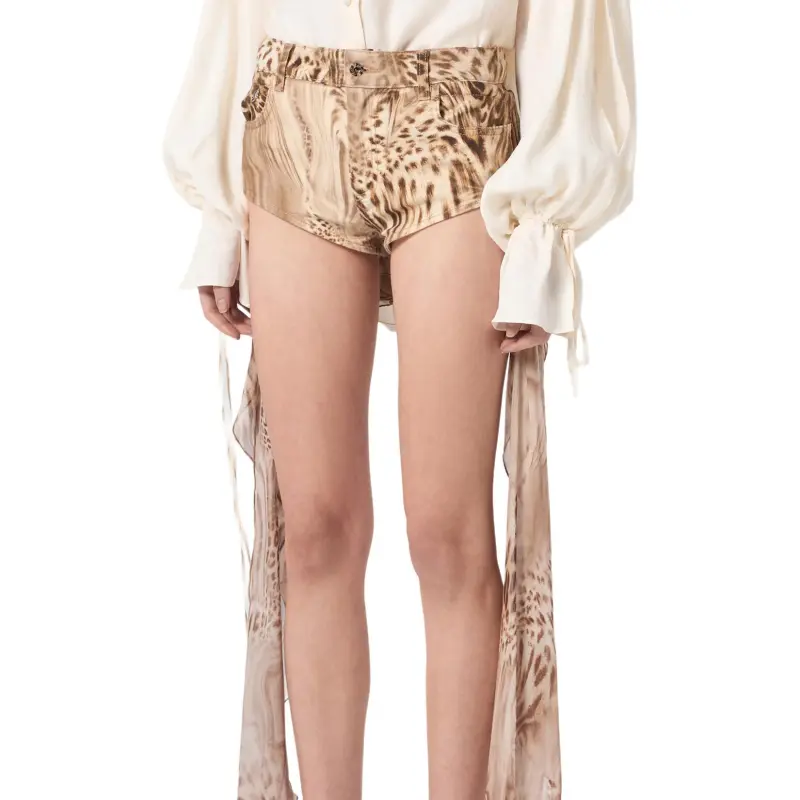 Blumarine Flounce detail Printed Shorts-4