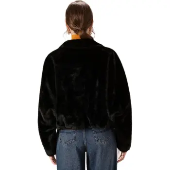FENHONGMALI Velvet feel Coat Women's Black