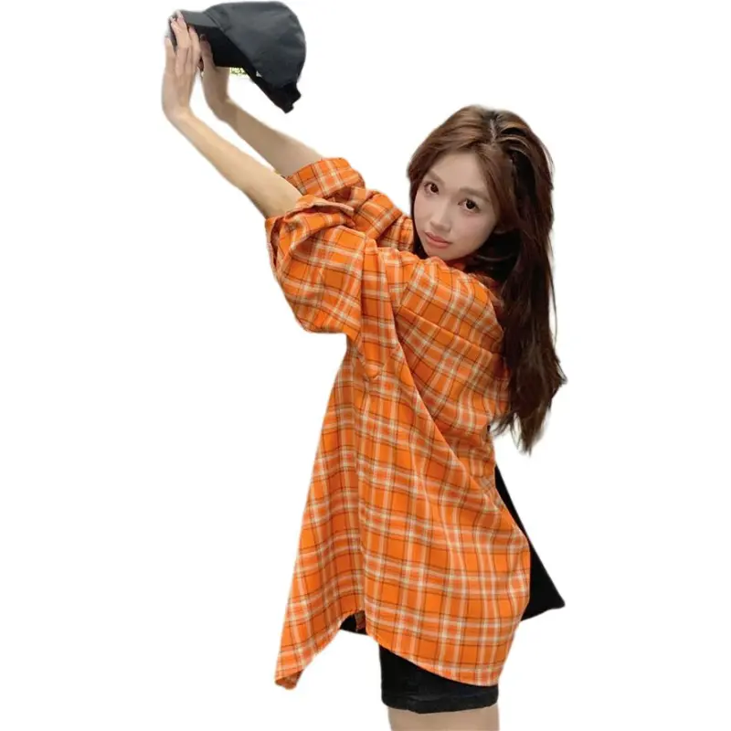 Mu Xiao Xin Shirts Women's Orange-0