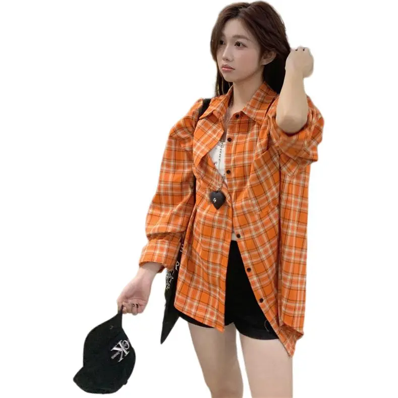 Mu Xiao Xin Shirts Women's Orange-2