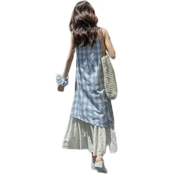 Zonibom Slip Dresses Women's Blue