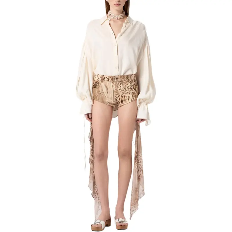 Blumarine Flounce detail Printed Shorts-1