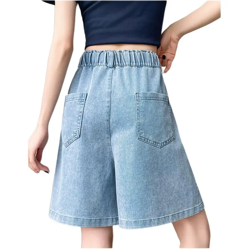 Flowers In Water Denim Shorts Women's-3
