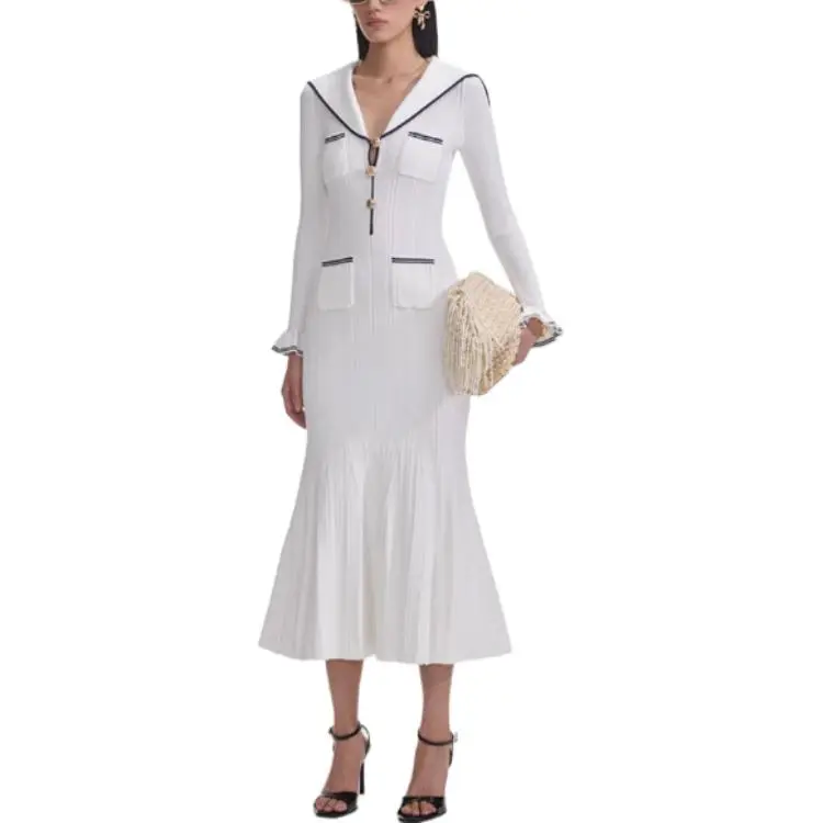 Self-portrait Ribbed Maxi Dress-3