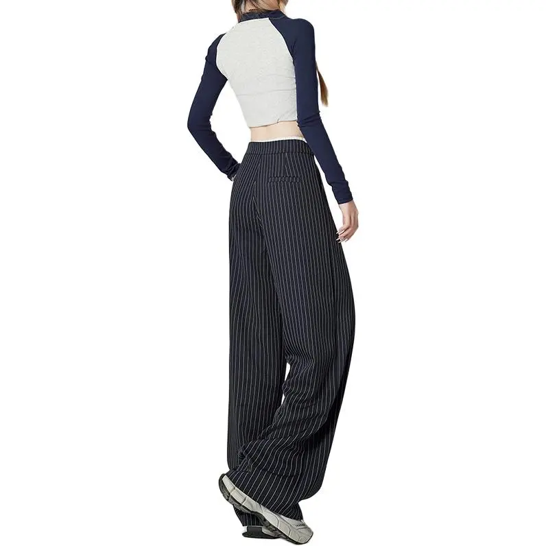 FOREVER 21 Casual Pants Unisex Blue Stripes-6