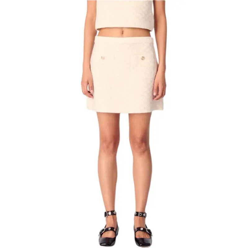 Maje Casual Short Skirts Women's Light Umber With A Slight White Tint-4