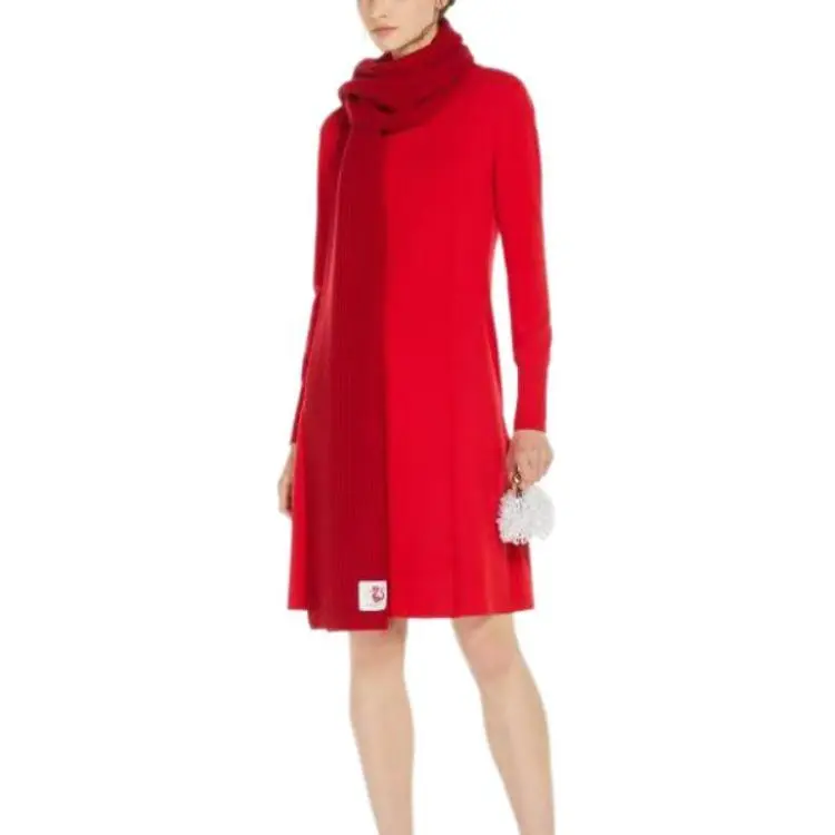 MaxMara Long Sleeved Dress Women's Red-3