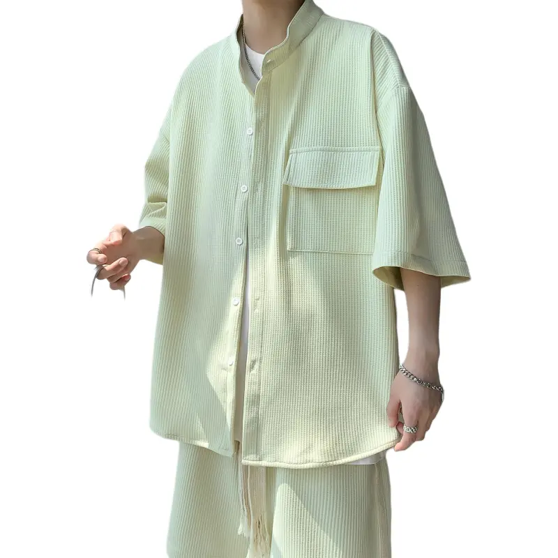MARK WAFFLE Shirt Matching Set Unisex-1