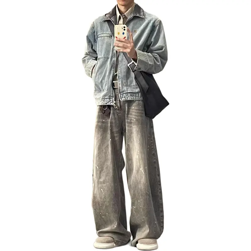 DUATOGE Jeans Men Smoke Gray -3