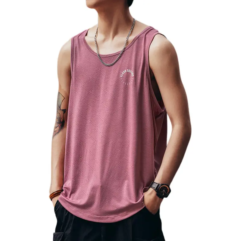 GELANLU Tank Tops Unisex Rose Red-2