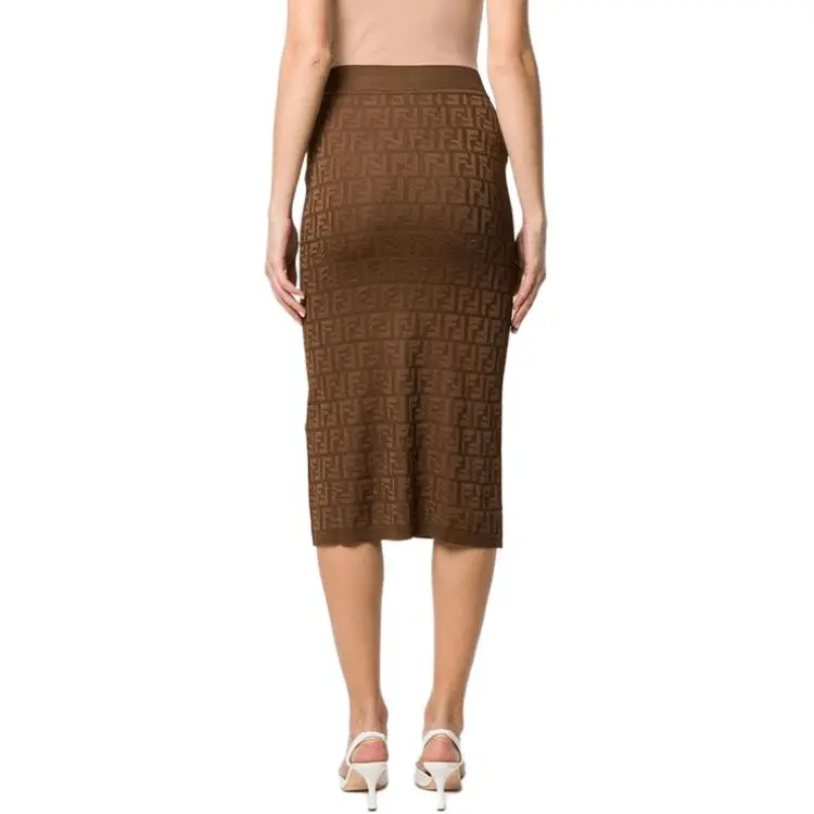 FENDI Casual Short Skirts Women's Brown-2