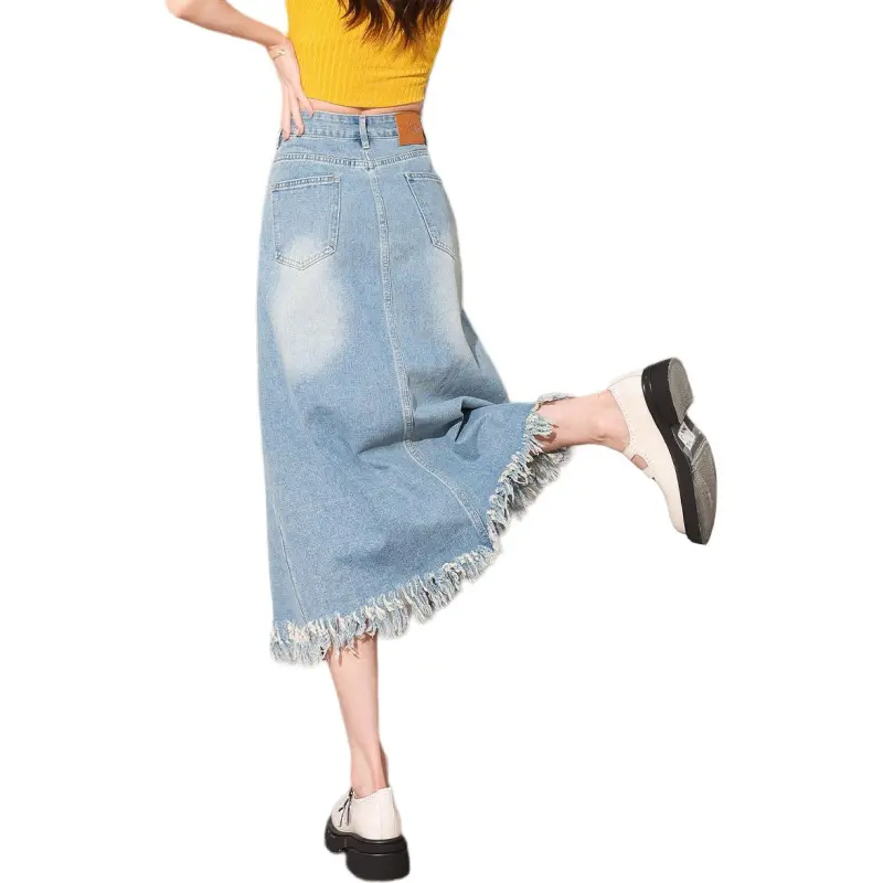 Tonlion Denim Long Skirt Women's-1