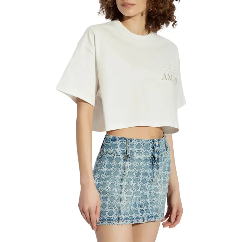 AMIRI Logo Printed Cropped T Shirt-1