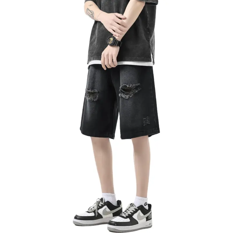 BAGE Denim Shorts Unisex-2