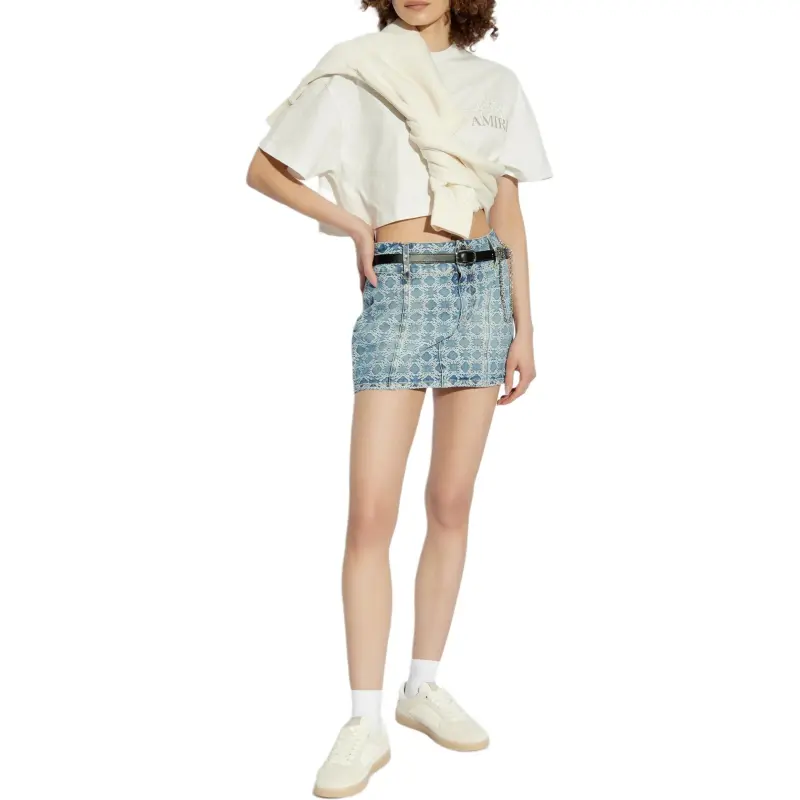 AMIRI Logo Printed Cropped T Shirt-3