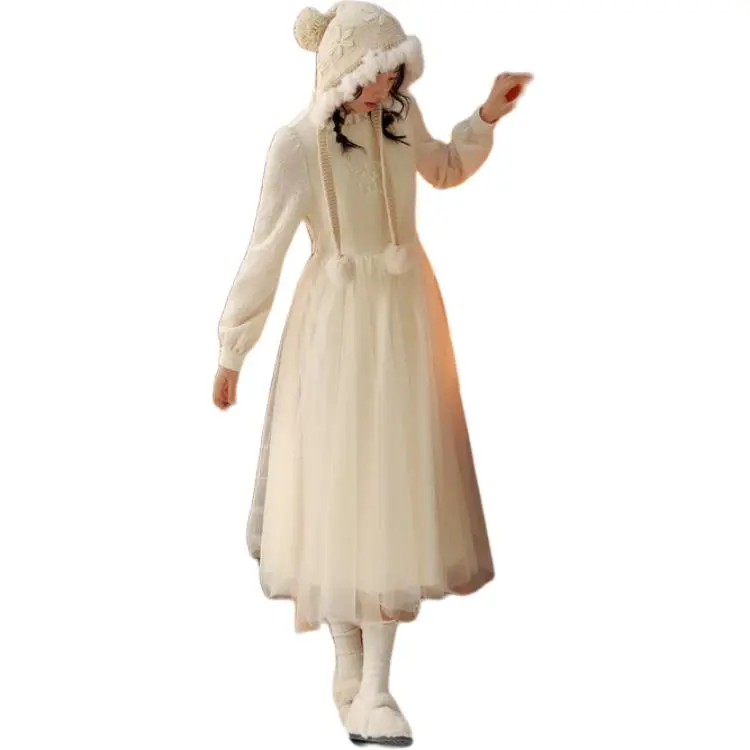 ZIHAN Long Sleeved Dress Women's Beige Gold-3