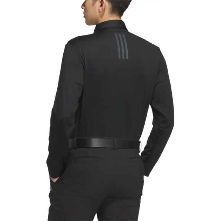 Adidas LONG SLEEVE Polo Shirt Men's Black-3