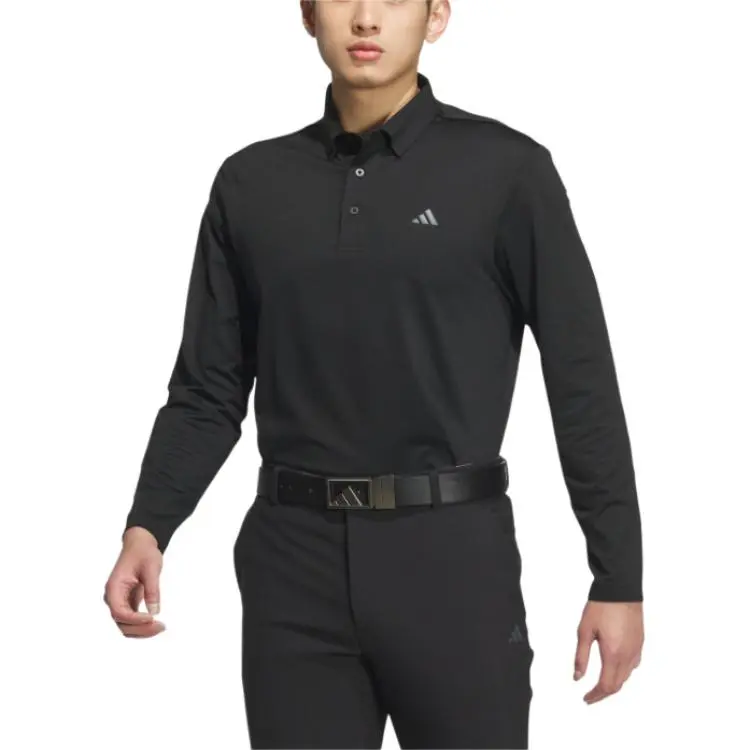 Adidas LONG SLEEVE Polo Shirt Men's Black-1