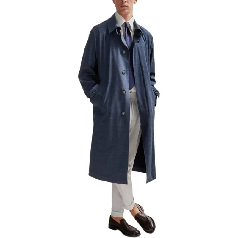 HUGO BOSS Regular-Fit Coat In A Virgin-Wool Blend Coats Men's Blue-3
