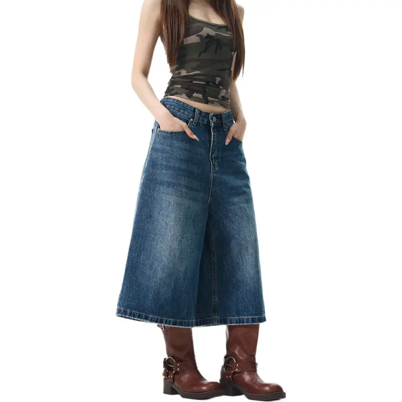 WLNEXT Cat Whisker Straight Fit Jeans With Loose Fit Design, Denim Style Shorts Unisex-4