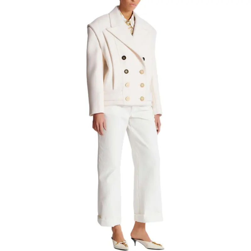 BALMAIN Cropped Cashmere Reefer Jacket-5