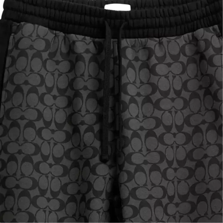 COACH Knitted Sweatpants Men's Charcoal Black-4