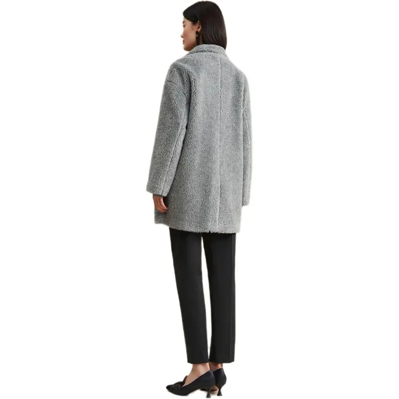 Yiner Velvet feel Coat Women's Light Silver Gray-1