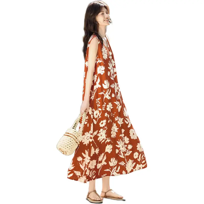 XWI Sleeveless Dresses Women's Red With Print-4
