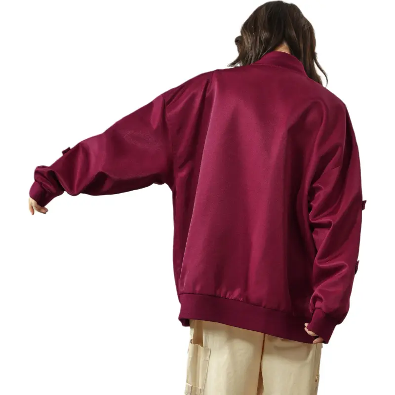 TITH Jackets Coats Unisex Burgundy-2