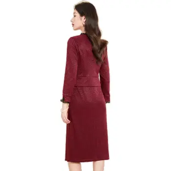 Mylan Long Sleeved Dress Cinched Waist Women's Red Collection Brand, Stay Updated With Event Alerts