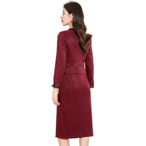 Mylan Long Sleeved Dress Cinched Waist Women's Red Collection Brand, Stay Updated With Event Alerts