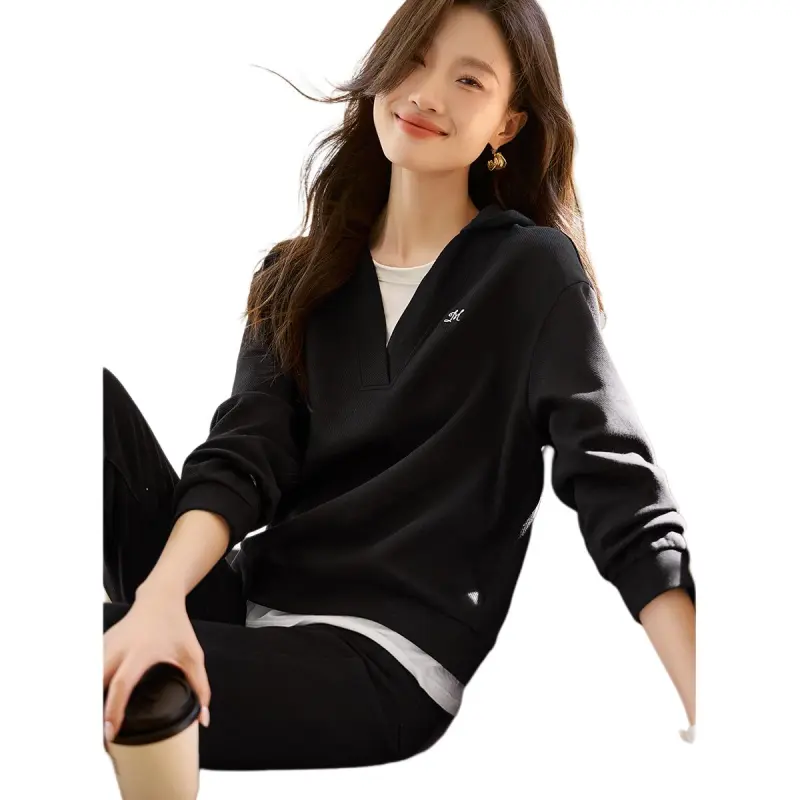 Mo Han Yi Mei FW24 Sweatshirt Women's Black & White-3